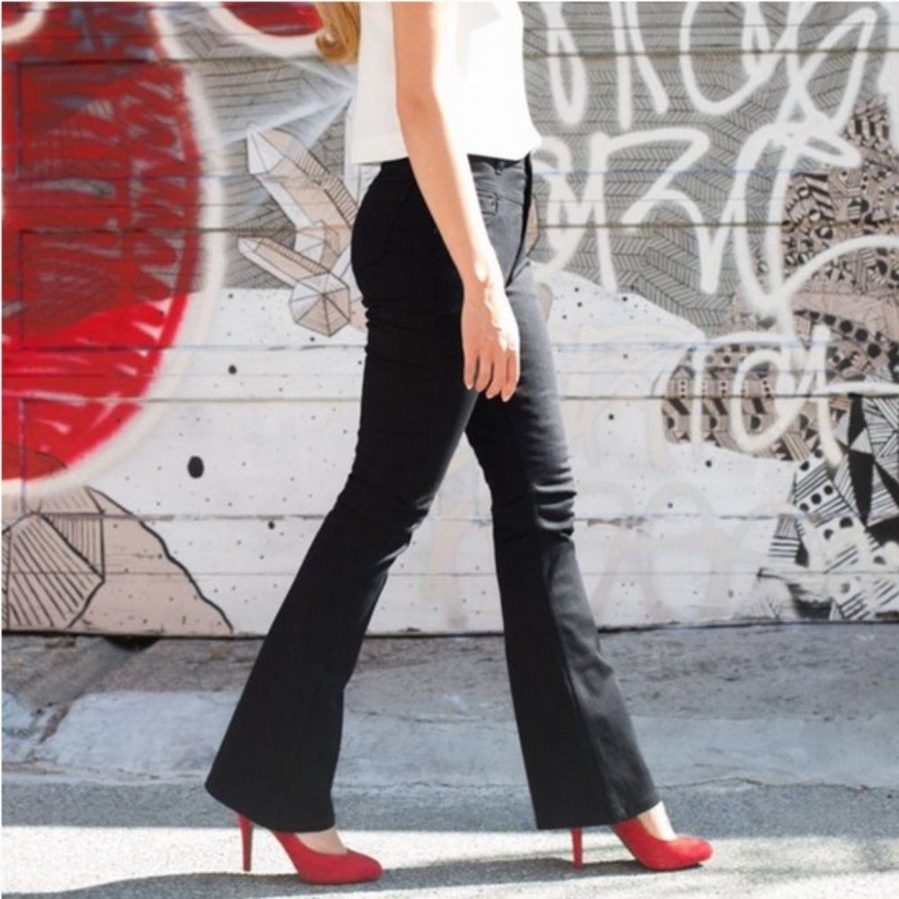 Betabrand Brick House Flare Jeans in black wash